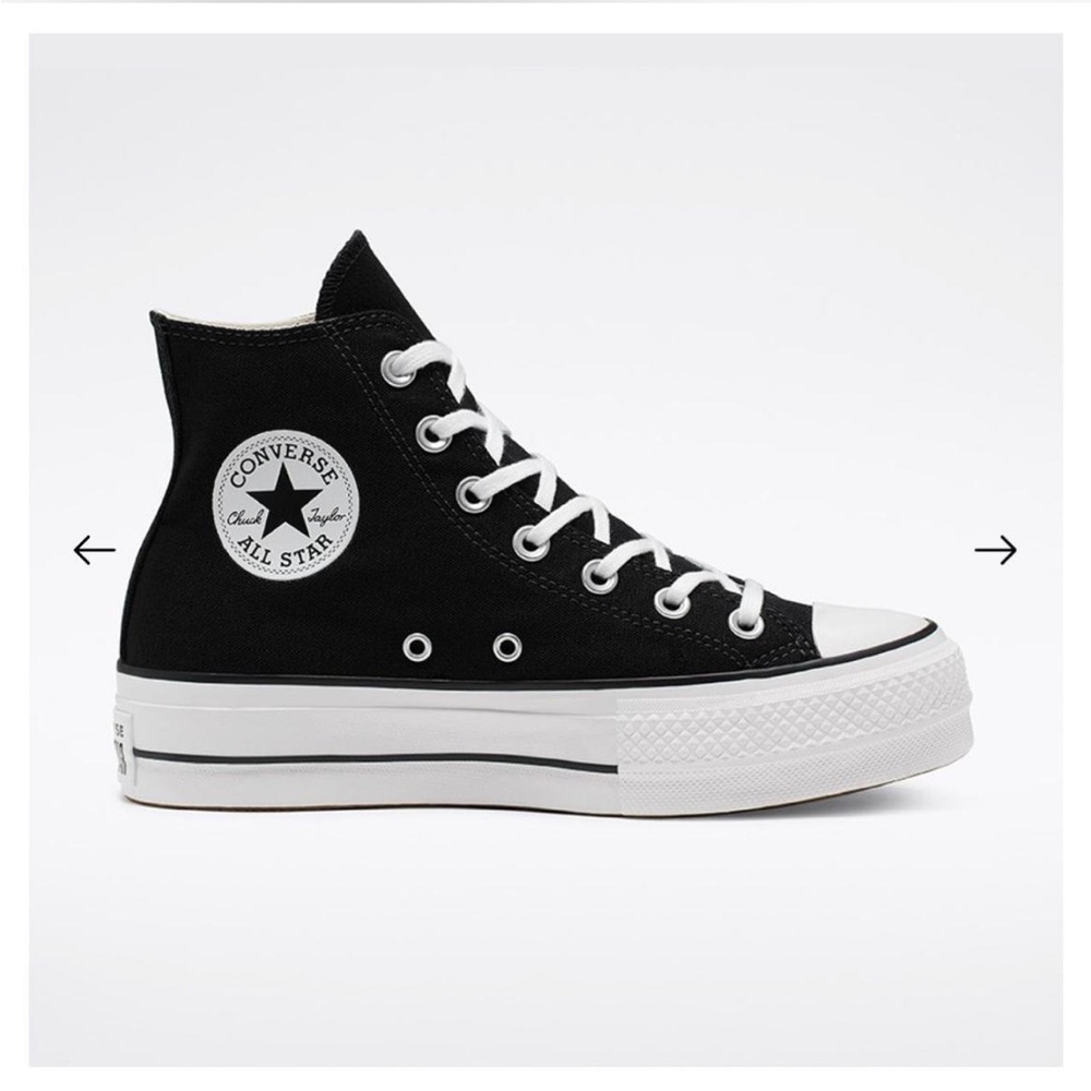 Black and white Coverse All Star Lift Platform shoes size womens 6.5